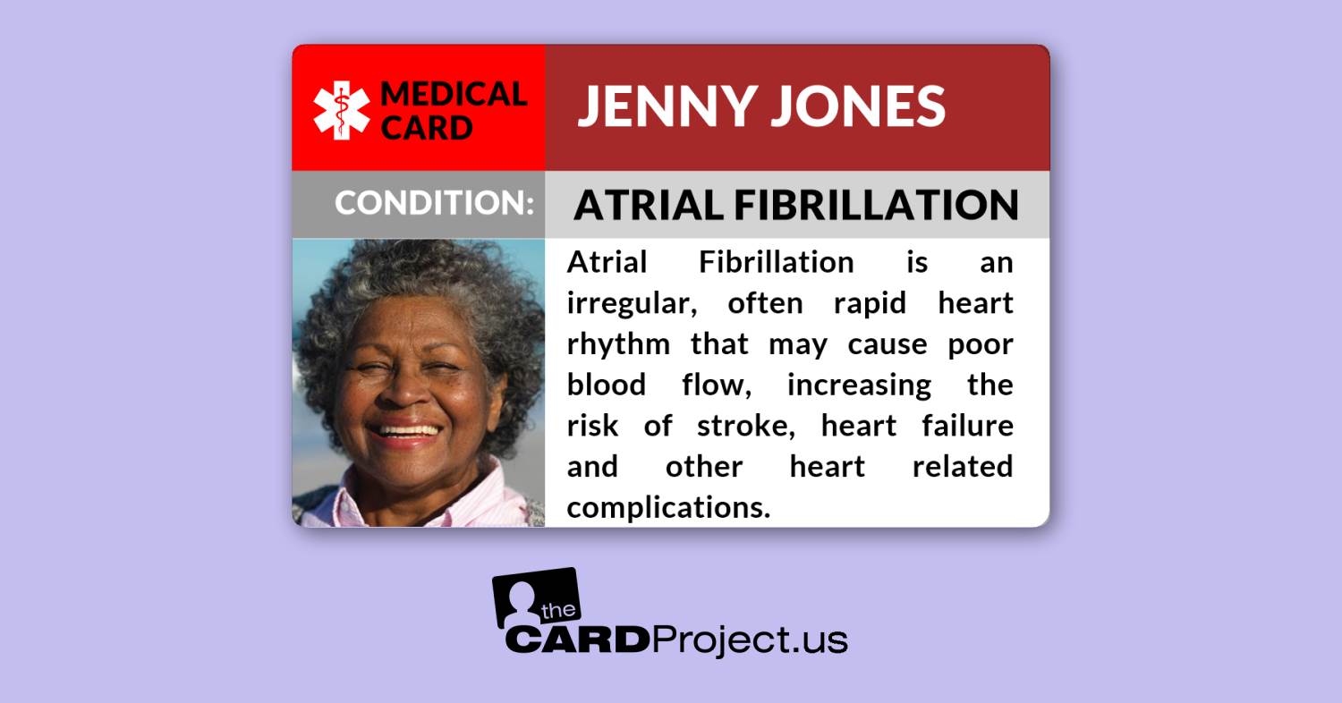 Atrial Fibrillation Photo Medical ID (FRONT)